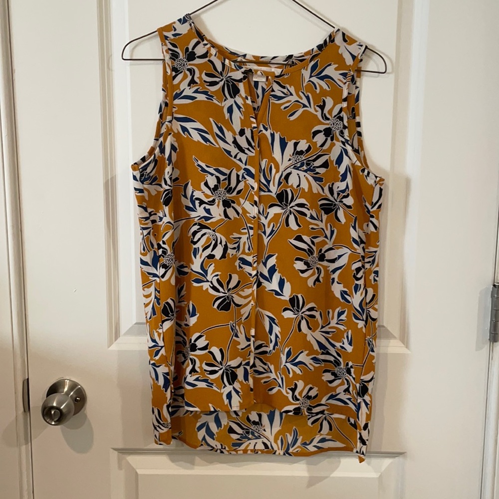 C&E Mustard and floral blouse size XS